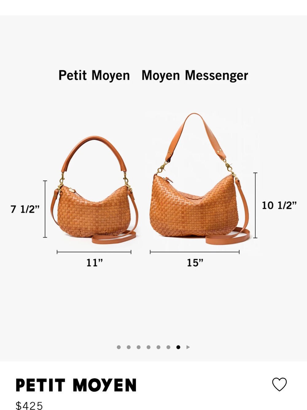 Clare V. Petite Moyen - natural woven checker Leather Crossbody Bag - Picture 10 of 12